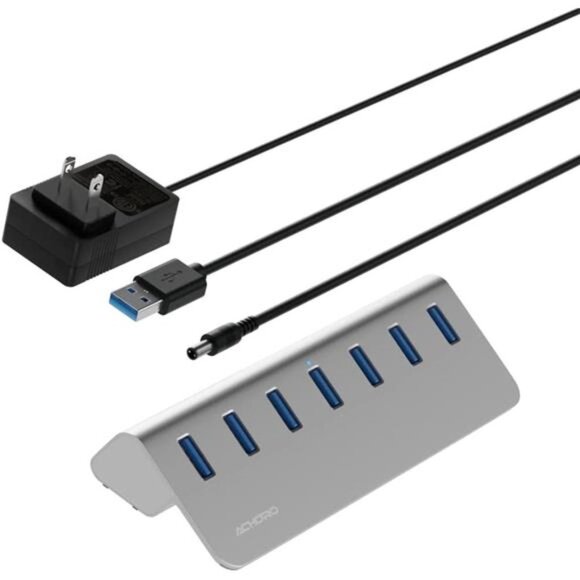 7 Ports Powered USB HUB – 2nd Generation 10GB Super Speed External USB Port - Picture 1 of 4